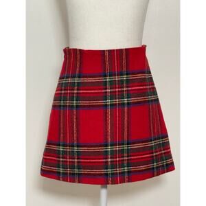 Vintage Red Plaid Mini Preppy Coquette Academia Cottagecore Punk Tartan Y2K 90s